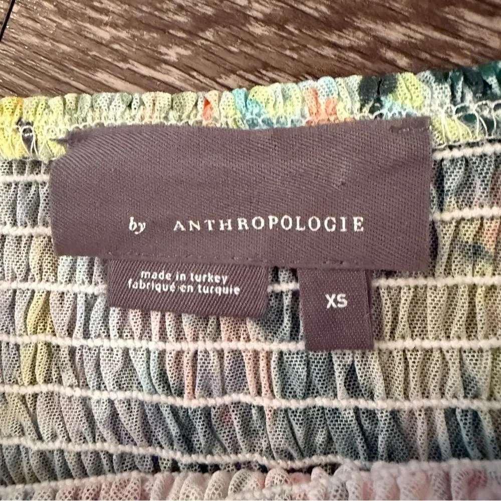 Anthropologie Rouen Smocked Floral Long Sleeve Top - Picture 5 of 7